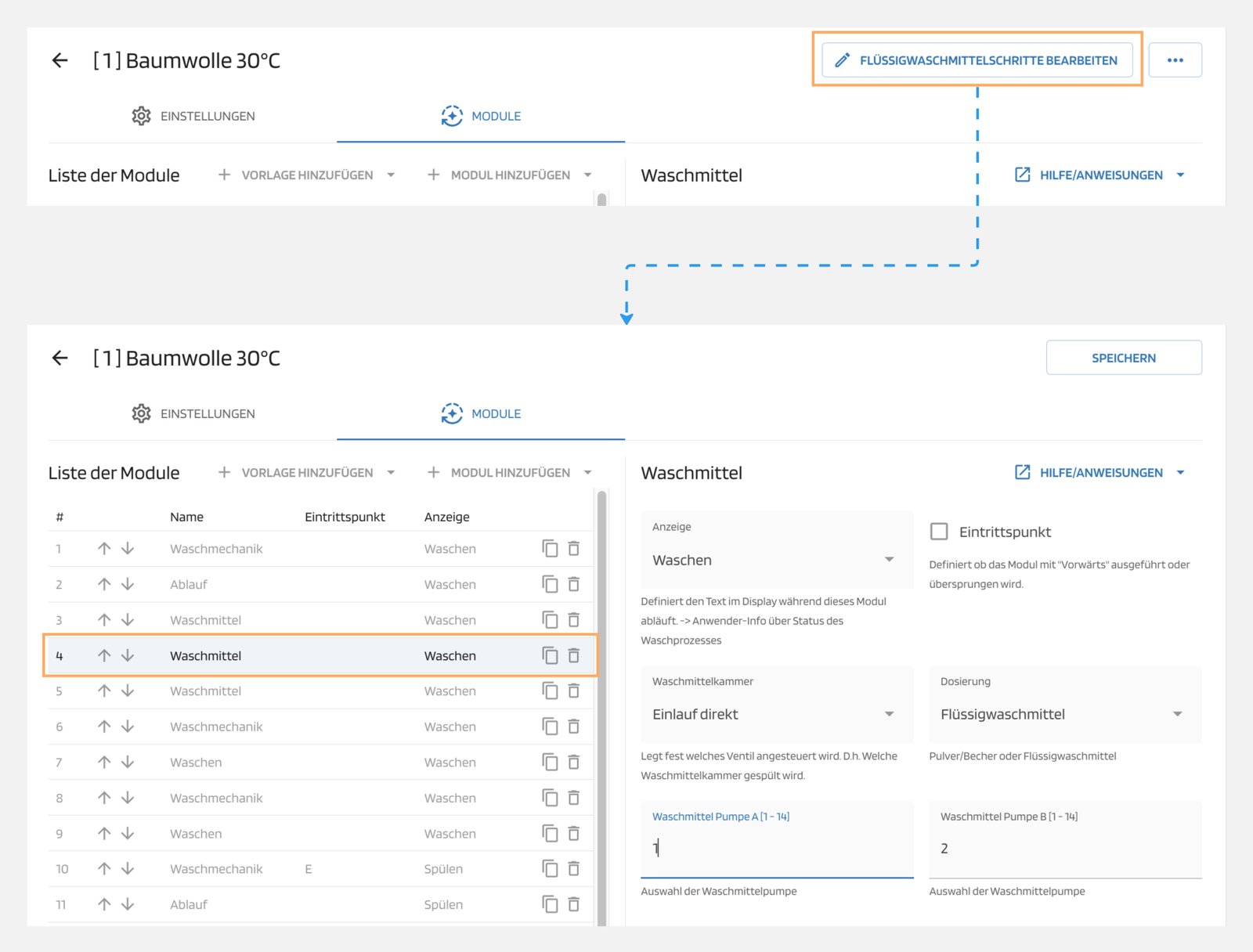 Schritt Auswählen Schritt Auswählen
