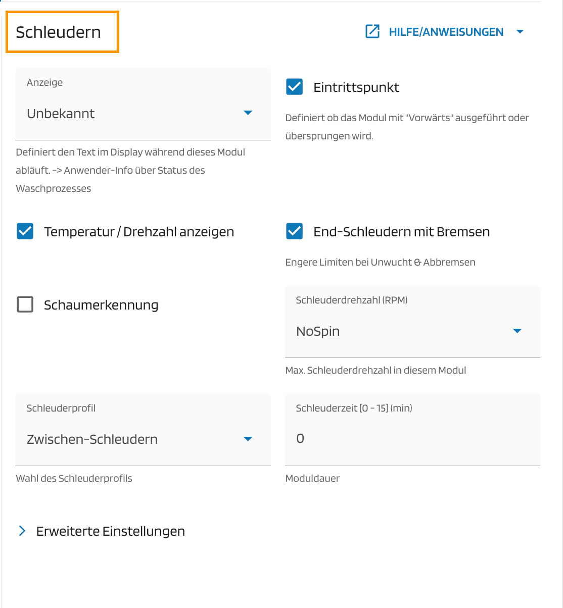 Schleudern Modul Schleudern Modul