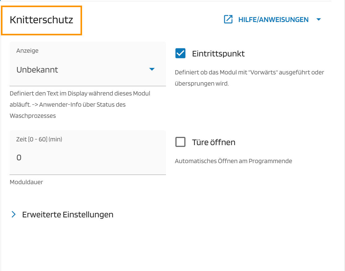 Knitterschutz Modul Knitterschutz Modul