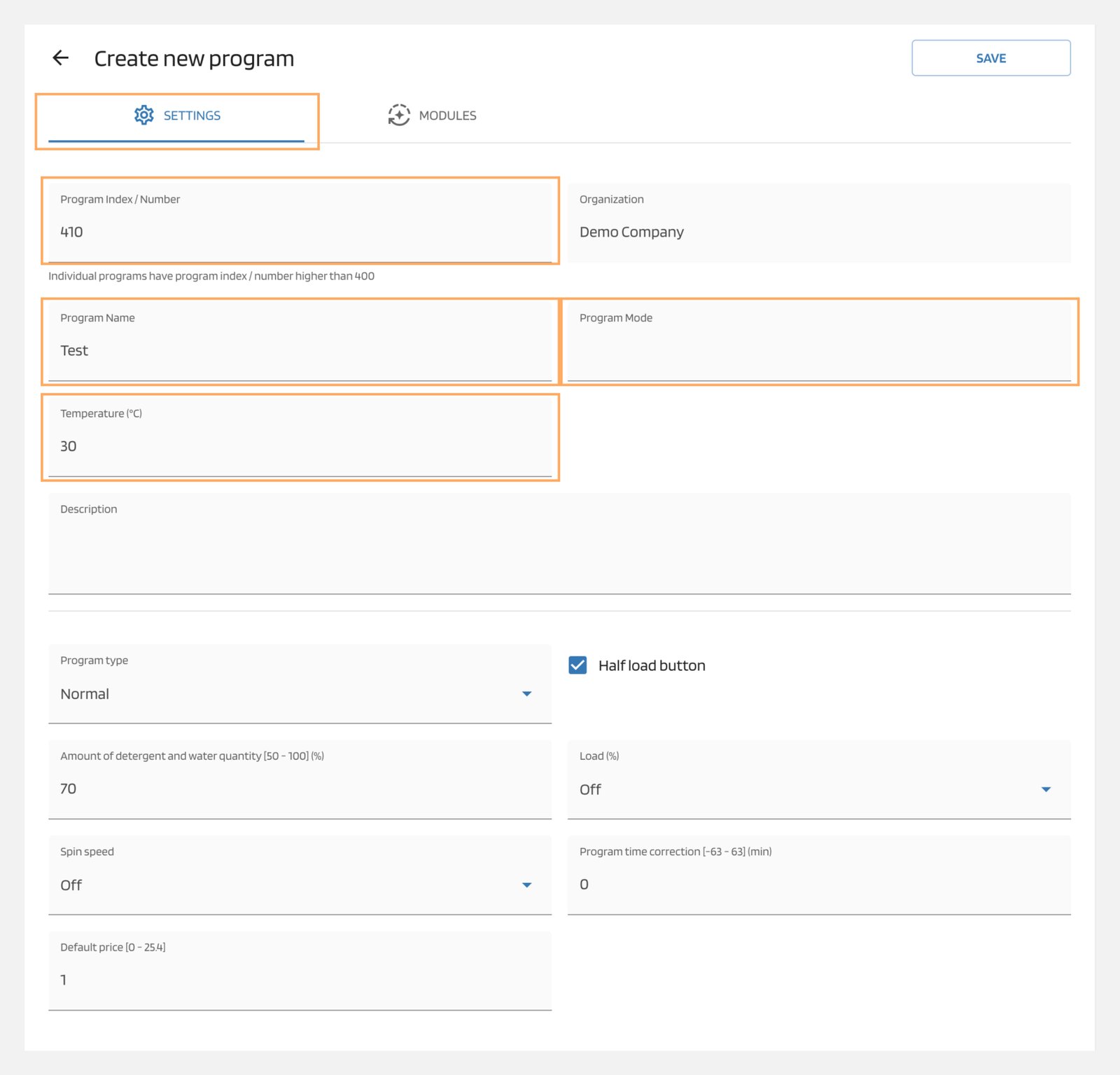 Fill out Settings Fill out Settings